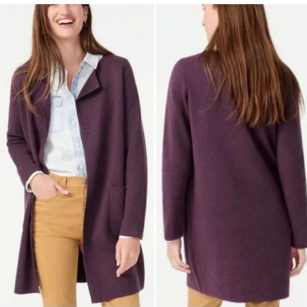 J.Crew Juliette Collarless Sweater Blazer | Cotton Marino Wool